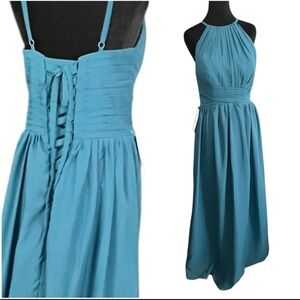 Teal Halter Corset Dress fits like a 10/12, see measurements